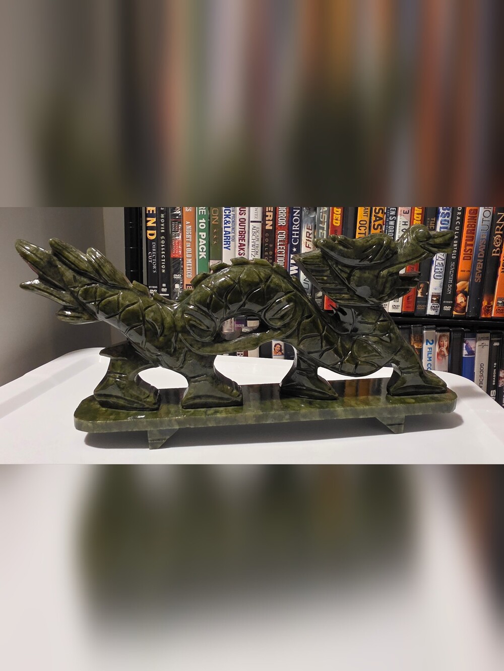 Green Jade Dragon Sculpture - Home Accent